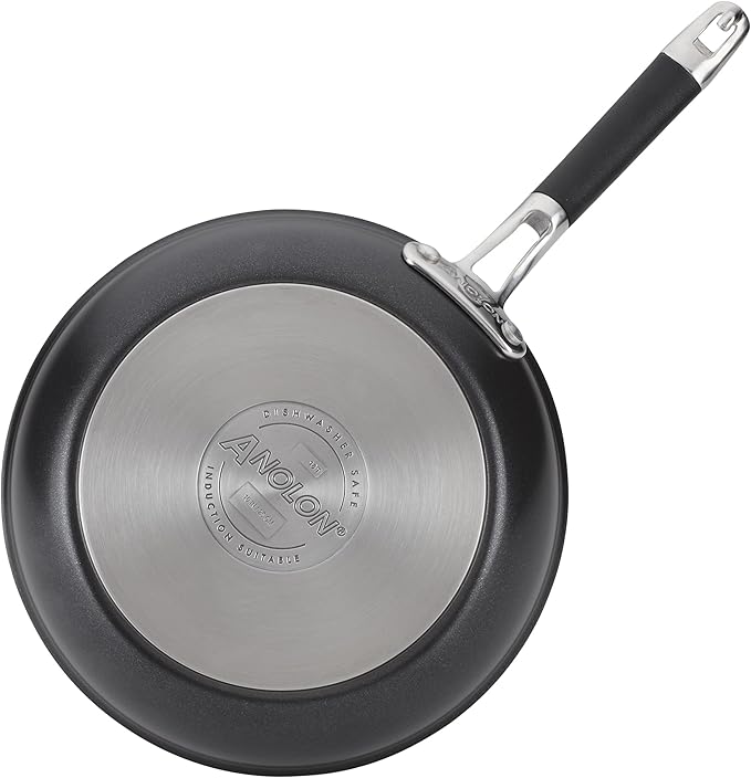 Anolon Smart Stack Hard Anodized Nonstick Frying Pan Set/ Skillet Set - 10 Inch and 12 Inch, Black
