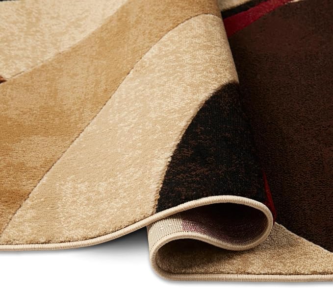 Home Dynamix Tribeca Slade Modern Area Rug, Abstract Brown/Red 5'2"x7'2"