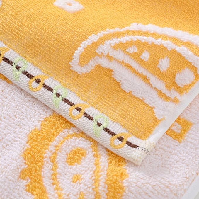 sense gnosis Yellow Paisley Pattren Jacquard Hand Towels Set of 2 Super Soft 100% Cotton Absorbent Double-Sided White Terry Bath Hand Towels for Bathroom Decorative Gym Camping, 13 x 29 inch