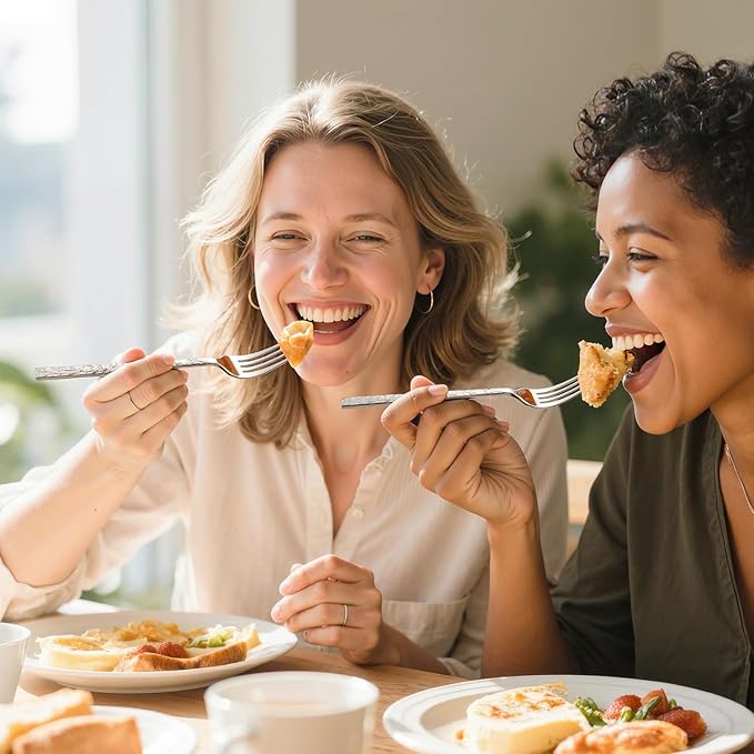 KINGSTONE 20 Pcs Hammered Silverware Set for 4, 18/10 Stainless Steel Heavy Duty Flatware Set, Tableware Cutlery Utensil Sets for Home Restaurant Dishwasher Safe