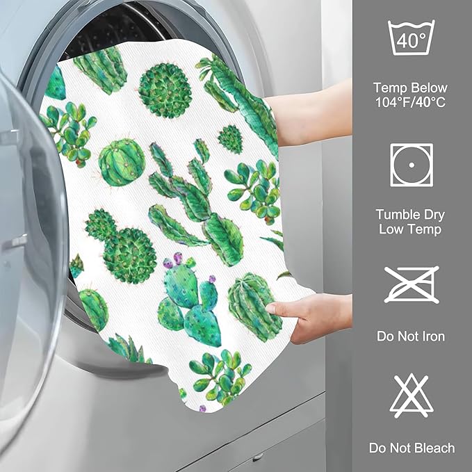 Watercolor Cactus Hand Towel for Bathroom Set of 2 Hand Bath Towels Soft Absorbent Decorative Towels for Bathroom Kitchen Yoga Home Decor 14 x 28 in
