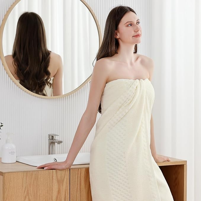 XIQ Bath Sheets 600GSM Combed Cotton Super Soft Luxury Bath Towels Extra Large Shower Towels for Bathroom (Cream, Bath Sheet-1PCS)