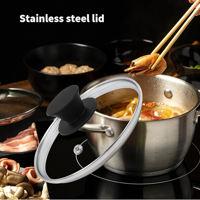6" Tempered Glass Pan Lid with Steam Vent, Thickened to 4mm, Universal Fit for Cast Iron Skillets, Frying Pans & Pots