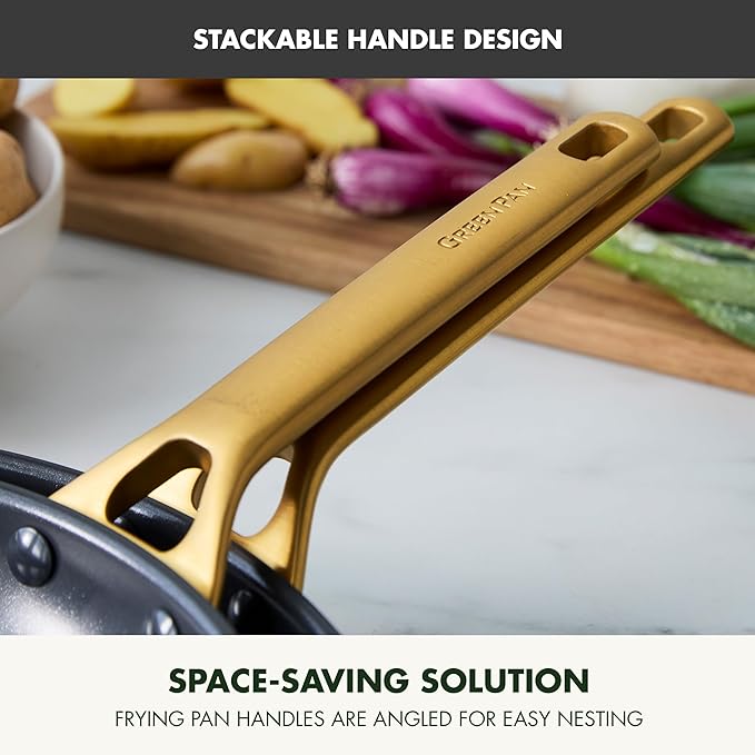 GreenPan Nonstick Reserve Pro 10 Piece Cookware Set, NSF Certified Ceramic, Hard Anodized PFAS-Free Pots & Pans Set with Lids, Stainless Steel Handles, Oven & Dishwasher Safe, Black