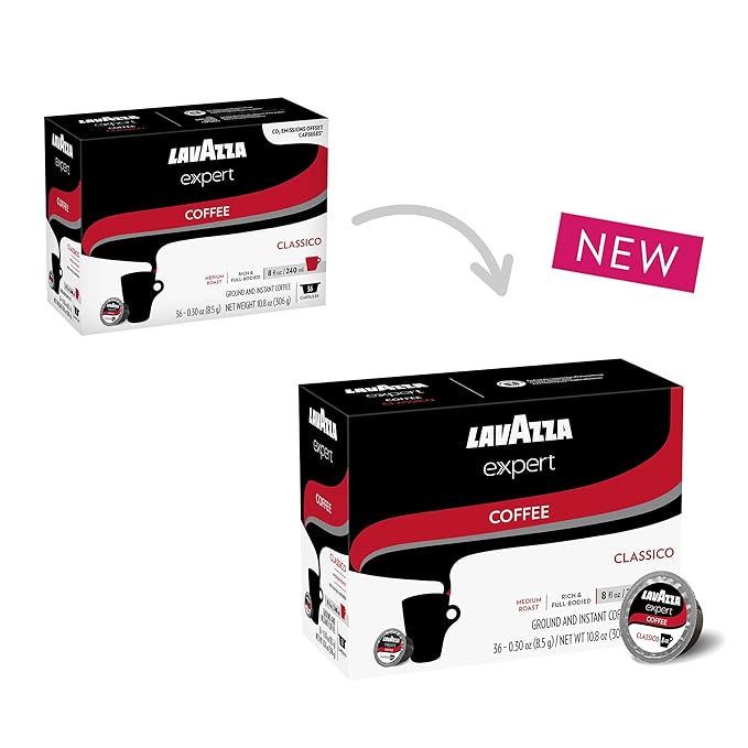 Lavazza Expert Classico Coffee Capsules, Medium Roast, Arabica and Robusta Blend, Compatible with Lavazza Classy Plus Machine (36 Capsules)