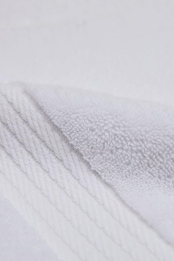 Ozdilek 6-Piece Bath Towel Set, 2 Bath, 2 Hand, 2 Wash, 100% Cotton Turkish Towels, 2 Bath Towels (30x60/550 GSM), 2 Hand Towels (16x30/575 GSM), 2 Washcloths (13x13/600 GSM) (Bright White)