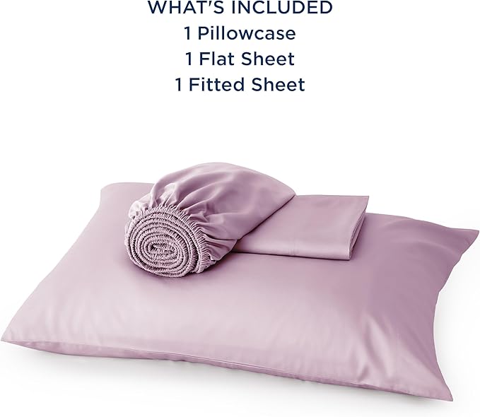 Bedsure Cooling Sheets Twin XL, Rayon Derived from Bamboo, Breathable & Soft Twin XL Sheet Sets, Deep Pocket Up to 16 Inches, Hotel Luxury Silky Dorm Bedding for Hot Sleepers, Lavender