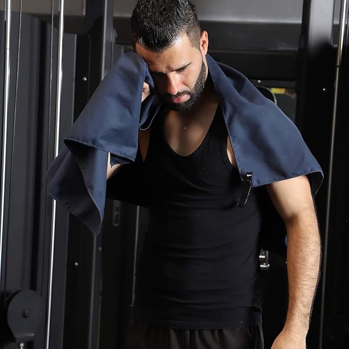 Microfiber Towel Perfect Travel & Gym & Camping Towel, Quick Dry - Super Absorbent - Ultra Compact - Lightweight. Suitable for Trip, Beach, Shower, Backpacking, Pool (Navy Blue)