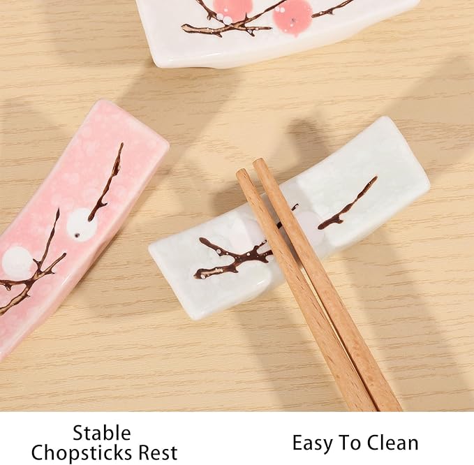 8Pcs Japanese Chopstick Holder Classic Ceramic Chopsticks Stand Rest Table Tableware Decoration Brackets for Spoons Cutlery Forks Paint Brushes