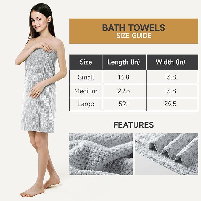 REDKISS 6 Piece Premium Towel Set, 2 Bath, 2 Hand, and 4 Wash Cloths, Ultra-Fiber Coral Fleece, Highly Absorbent Towels for Bathroom, Gym, Hotel, and Spa, Ideal for Everyday use, Light Grey