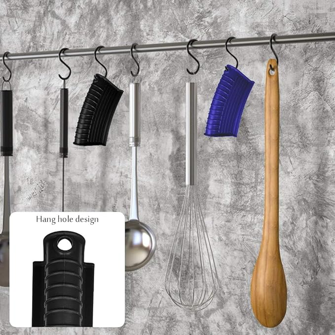 2 Pairs Silicone Pot Handle Holders,Hot Skillet Handle Covers,Anti-Slip Silicone Cast Iron Pans Handles,Pan Lids Dutch Ovens Baking Sheets Casserole Cookware