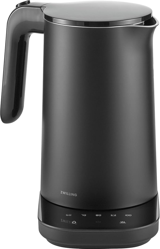 ZWILLING Enfinigy Cool Touch 1-Liter Electric Kettle Pro, Cordless Tea Kettle & Hot Water - Black