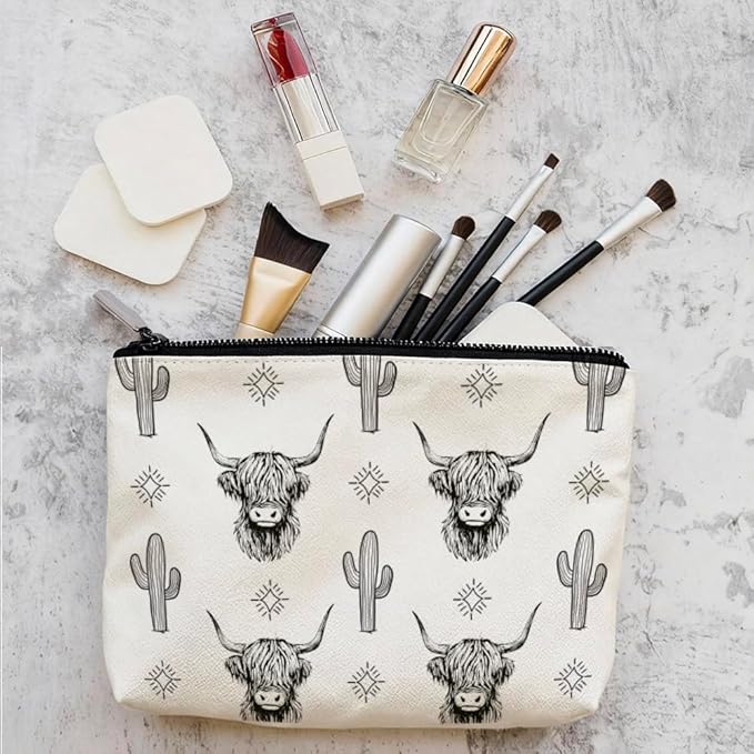 6PCS Highland Cow Cup Gifts for Women, Cute Cows Themed Stuff 16 oz Glass Cups with Lids and Straws, Highland Cow Christmas Birthday Gifts for Coffee Lovers, Women, Cowgirls, Girls, Mom-4