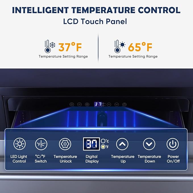 24 Inch Double Drawer Fridge, Stainless Steel Outdoor Beverage Refrigerator for Patio and Kitchen, Freestanding or Built-In, Mobile Grid Organizer, Home and Commercial Use