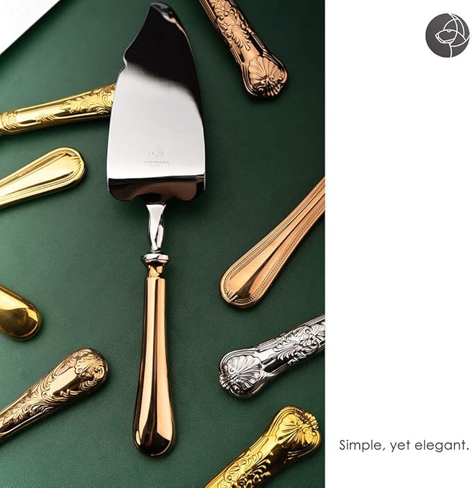 2 Piece Wedding Cake Server Set,18/10 Stainless Steel Dessert Set Pie Server Cake Cutter Knife for Birthday,Anniversary,Holiday,Baby Shower,Party