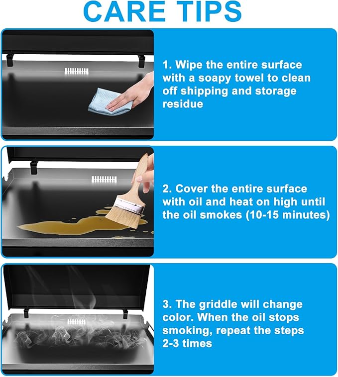 Flat Top Griddle for Blackstone 22 Inch Griddle Powder Coated Steel Gill Pan Replacement Parts w/Rear Grease System for Blackstone 1666 1833 1840 1895 1891 2166 2203 2304 1813 1842 2061
