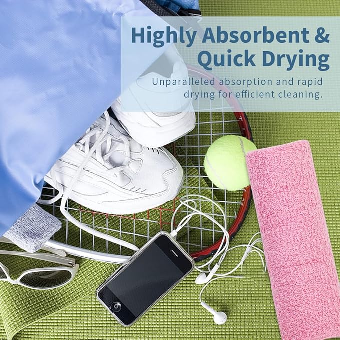 12 Pack Microfiber Coral Fleece Washcloths, Ultra Absorbent and Soft Face Towel, 12" X 11", Perfect Wash Cloths for Bathroom, Gym, Travel, Spa and Makeup