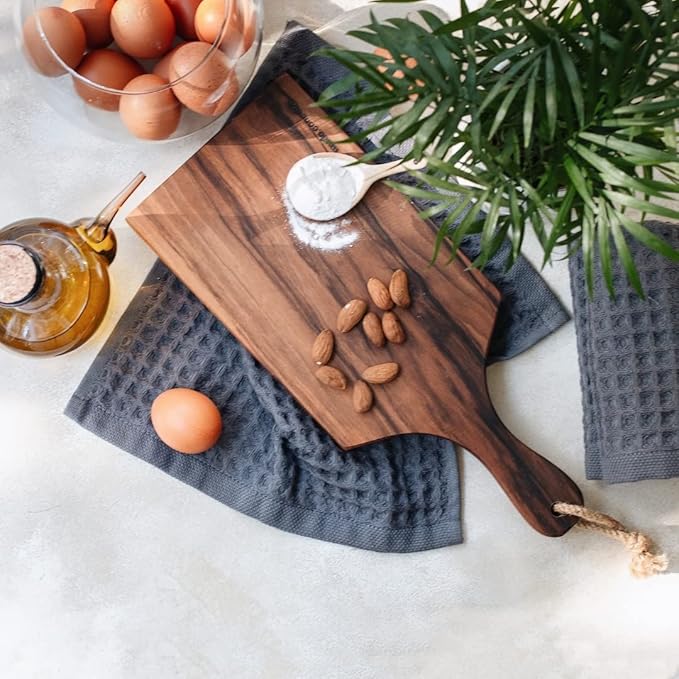 sea me at home Waffle Washcloths Set, 100% Turkish Cotton (Charcoal)