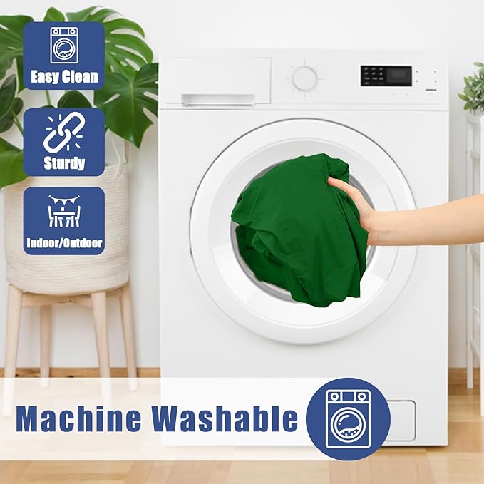 Round Spandex Tablecloth, Elastic Fitted Waterproof Tablecloths for 42"-50" Tables, Stretch Washable Picnic Table Cover for Camping, Dining, Indoor and Outdoor, Emerald Green