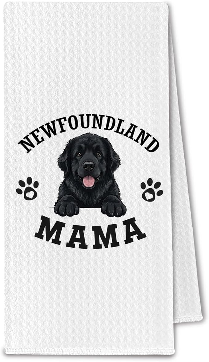 Newfoundland Kitchen Towels, Dog Mama Newfoundland Gifts for Women & Dogs Moms, Dog Lover Gifts Decorative Hand Towels for Bathroom, 16x24 Inch