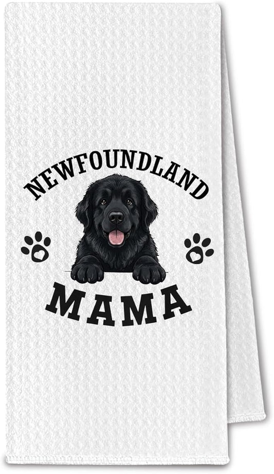 Newfoundland Kitchen Towels, Dog Mama Newfoundland Gifts for Women & Dogs Moms, Dog Lover Gifts Decorative Hand Towels for Bathroom, 16x24 Inch