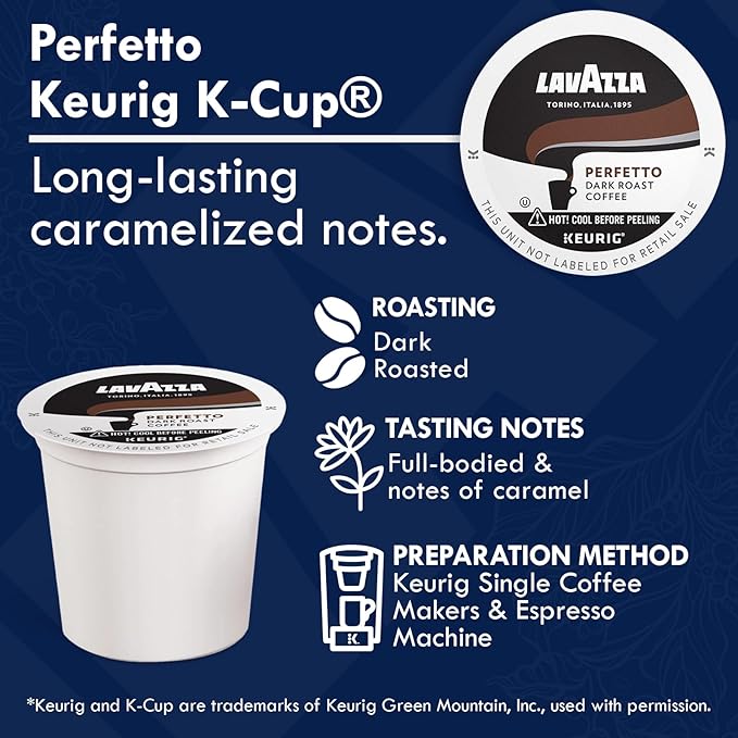 Lavazza K-Cups Coffee Pods Variety Pack – 30 Count (10 Each) – Classico, Perfetto & Gran Aroma – 100% Arabica Espresso – Light, Medium & Dark Roast – Compatible with Keurig Single Serve Brewers