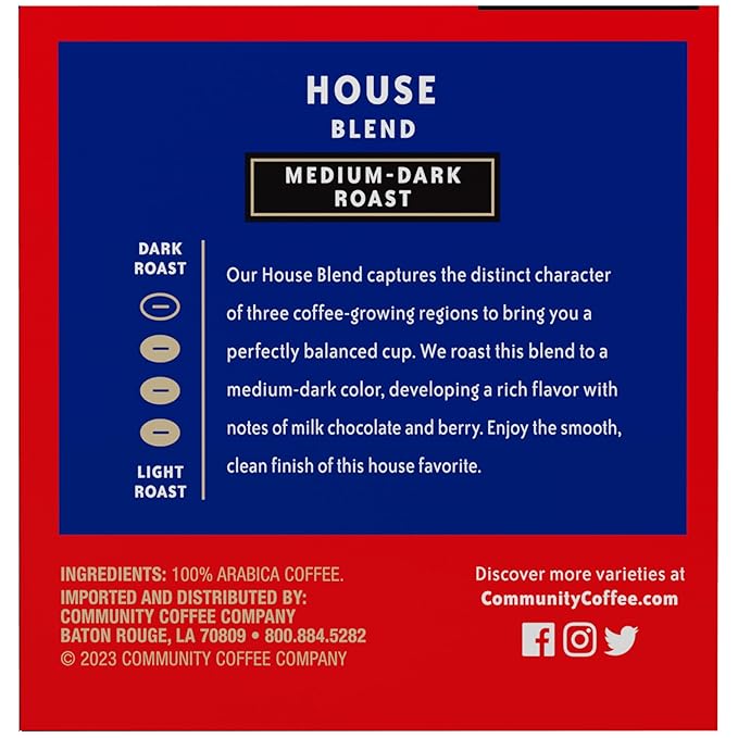 Community Coffee House Blend Medium-Dark Roast Single-Serve Keurig K-Cup Pods, 12 Count (Pack of 1)