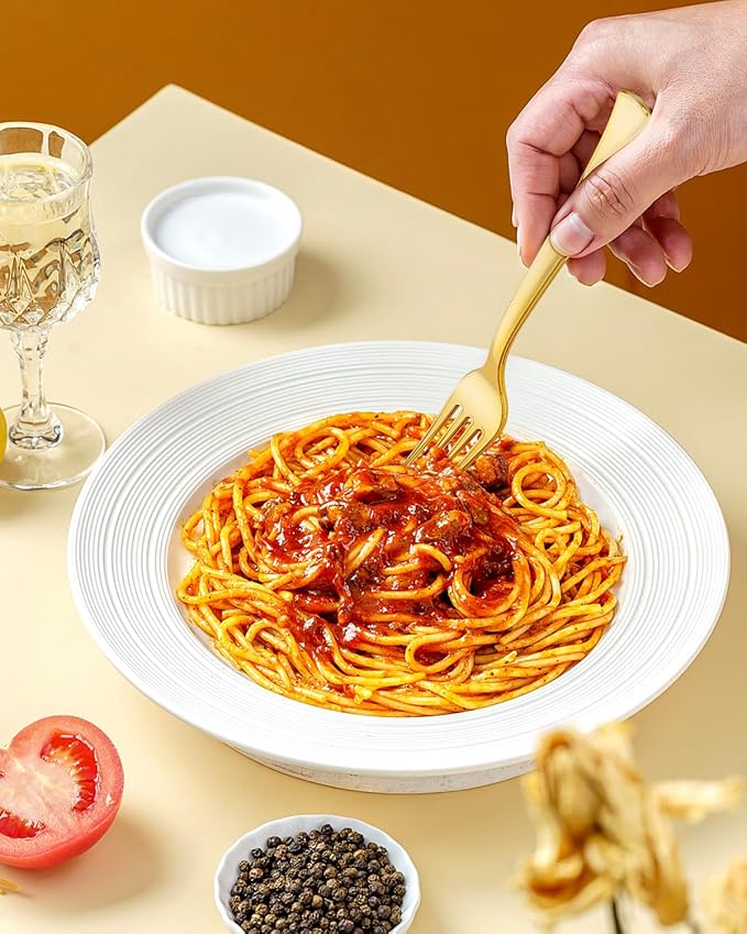 YOUBET 50PCS Gold Plastic Forks - Heavy Duty Plastic Forks - Solid Durable Gold Disposable Silverware for Party Picnic Wedding and Daily Use & Christmas