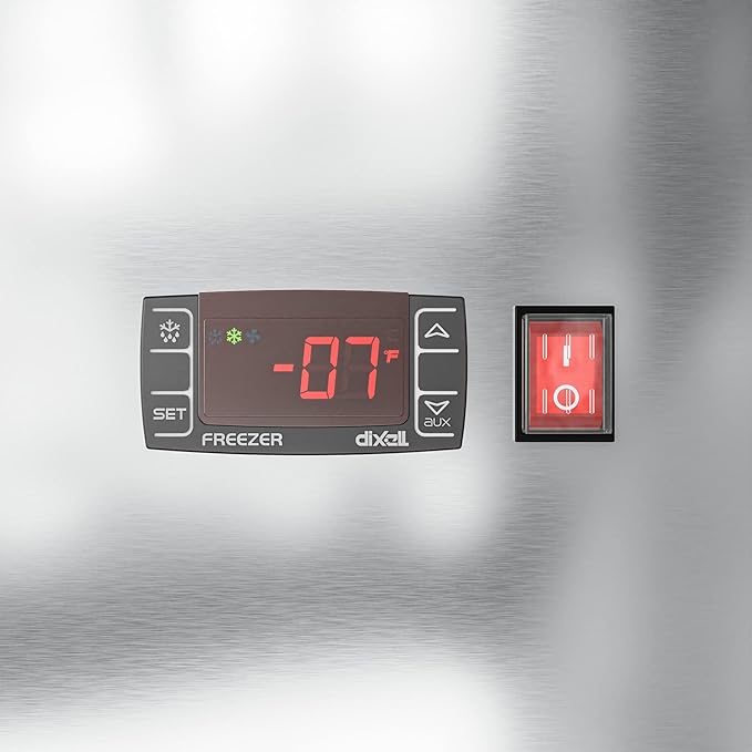 KoolMore RIF-2D-SSHD Commercial Stainless-Steel Reach-in Freezer with Half Door Access for Restaurant, Cafe, and Frozen Food Storage, Large 47 Cu. Ft. Capacity, Heavy Duty Kitchen Use, 4, Silver