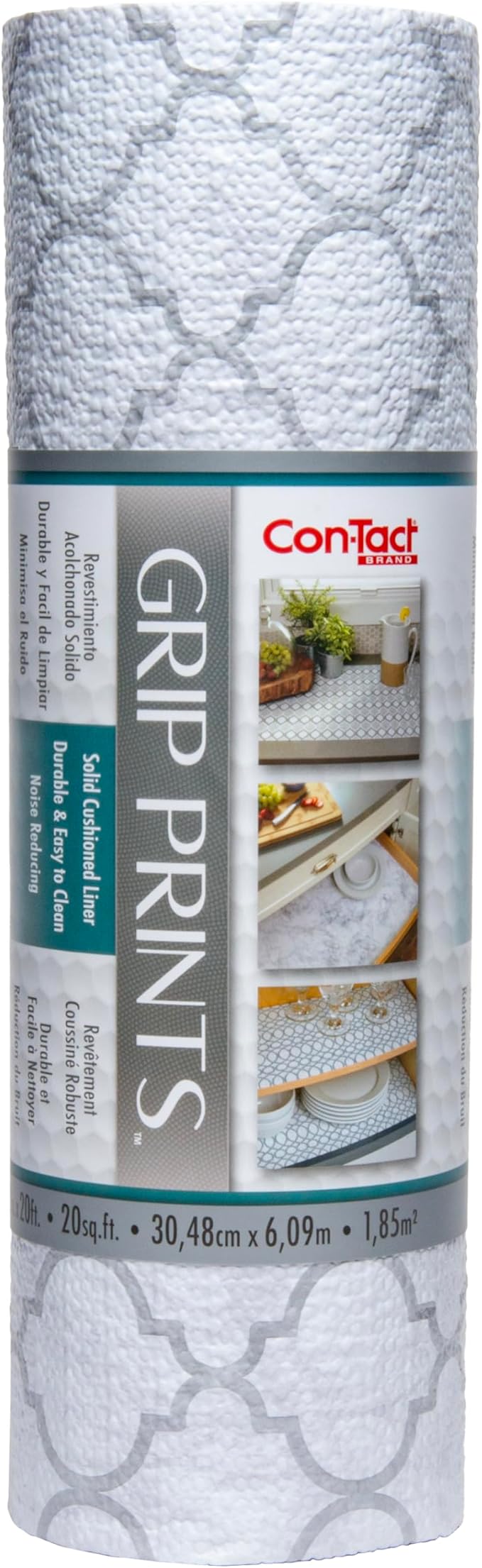 Con-Tact Brand Grip Prints Non-Adhesive Non-Slip Counter Top, Drawer/Shelf Liner, 12" x 20' (Moroccan Marble)
