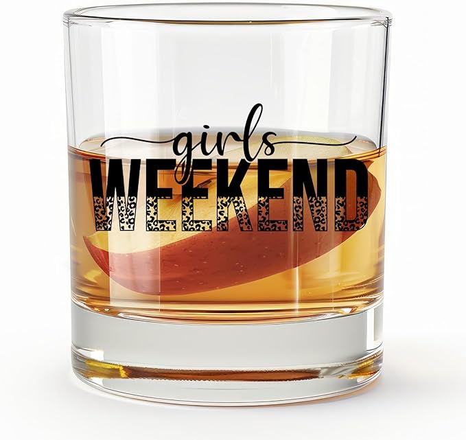 Girls Weekend Gifts Whiskey Glasses 10 oz, Girls Trip Gifts Favors Old Fashioned Rocks Glasses Cup for Vacation Friendship Party Drinking Scotch Bourbon Liquor