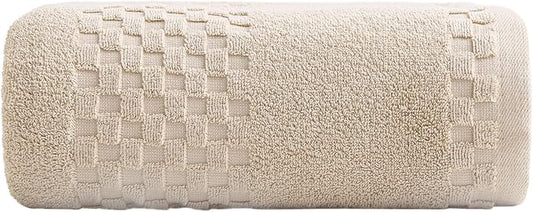 XIQ Bath Sheets 600GSM Combed Cotton Super Soft Luxury Bath Towels Extra Large Shower Towels for Bathroom (Beige,1PCS)