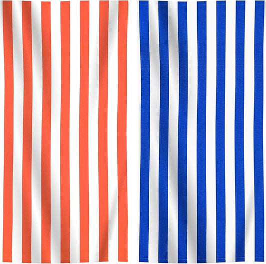 2 Packs Extra Large Bath Towels Striped Beach Towel Bathroom Sheets Soft Fluffy Cruise Essentials 2025 Swim Accessories Pool Stuff Must Have Spa Gadgets Poolside Items Vacation Hawaii Necessities