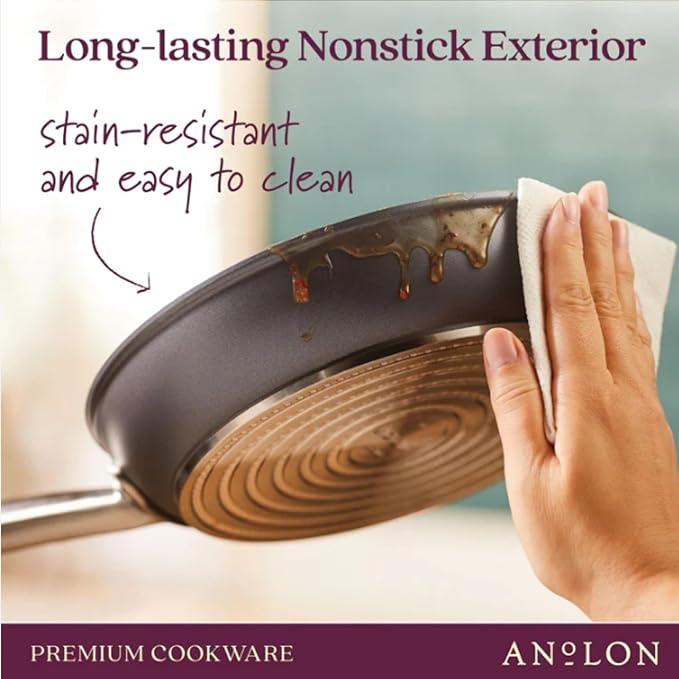 Anolon Accolade Forged Hard Anodized Nonstick Frying Pans/Skillet Set, 10 Inch and 12 Inch - Moonstone Gray