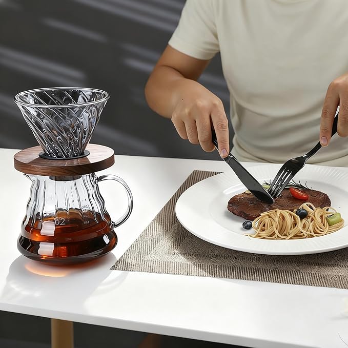 Black 30-Piece Silverware Set,Stainless Steel Flatware Utensils Cutlery Set for 6,Including Steak Knife Fork and Spoon,Dishwasher Safe,Modern Tableware for Home & Dining