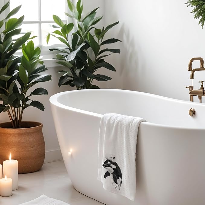 Dolphin Hand Towels for Bathroom, Ocean Animals Bathroom Hand Towels, Dolphin Lover Bathroom Decor, Beach Hand Towels for Bathroom, Funny Hand Towels, Dolphin Gifts, 16x24 Inch