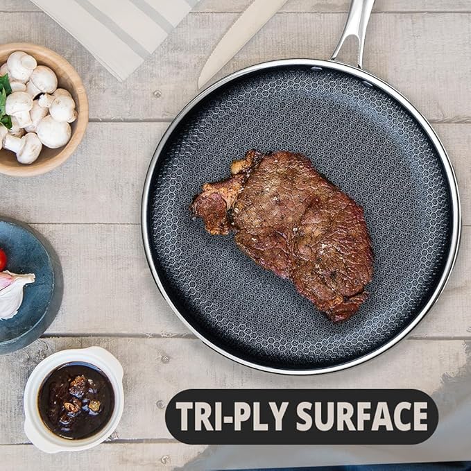 THE COOK'S COMPANY Non-Stick Frying Pan - Premium Skillet for Everyday Cooking, Nonstick Pan for Easy Cleanup, Durable Pan for Versatile Cooking Needs (Size: 9.5inch)