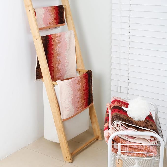 SEMAXE Bathroom Towel Set with Hanging Loop – 8-Piece Yarn Dyed Jacquard Cotton Towels, Oeko-TEX Certified, Soft & Absorbent, Gift-Ready for Bath, Spa, or Guest Use