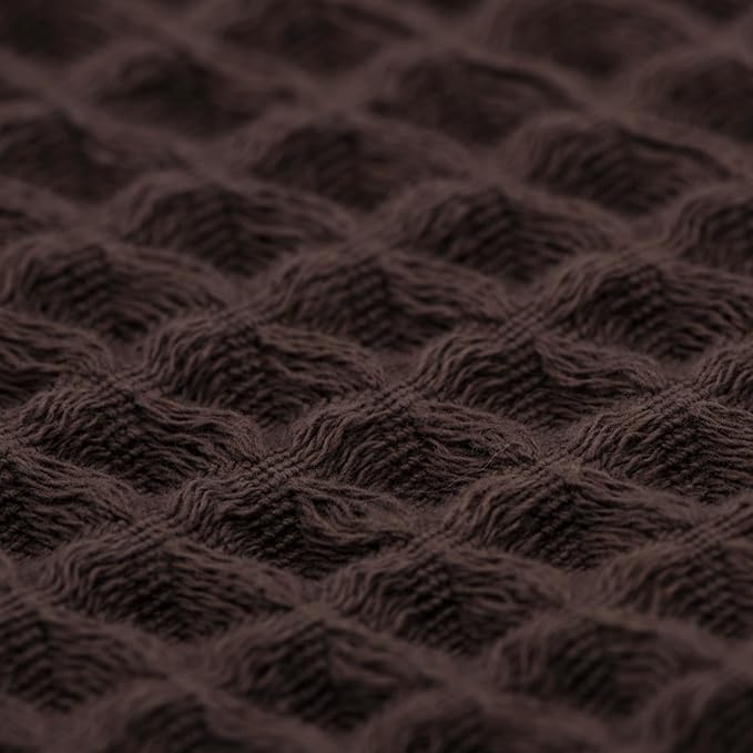 Luxury Organic Japanese Cotton Waffle Bath Towel | Thick, Absorbent, Quick Dry Bathroom Towels for Shower, Sauna, Onsen| Hotel & Spa Quality, Gift-Ready (Dark Cocoa, Hand Towel, 32" x 16")