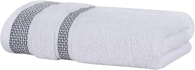 CASA COPENHAGEN Solitaire 6 Pieces Towel Set- Bright White, 600 GSM 2 Bath Towel 2 Hand Towel 2 Washcloth, Designed in Denmark Made of Soft Egyptian Cotton for Bathroom, Kitchen & Shower