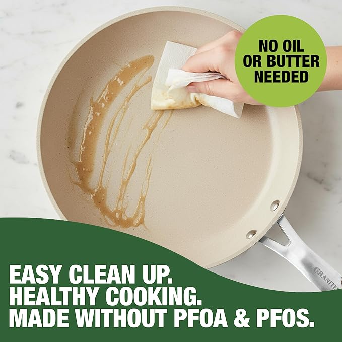 Granitestone 20 Pc Ceramic Cookware Set Nonstick, Complete Pots and Pans Set Non Stick for Kitchen with 5 Pc Bakeware Set, Deep Frying Pan Set, & Steamer, Non Toxic PFOA Free, Oven & Dishwasher Safe