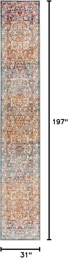 Unique Loom Isabella Collection Area Rug - Adjani (2' 7" x 16' 5" Runner, Multi/ Beige)