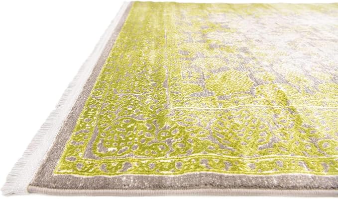 Unique Loom Traditional Classic Intricate Design with Distressed Vintage Detail, Area Rug, 4' 0 x 6' 0 Rectangular, Light Green/Gray