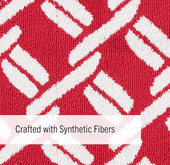 Nautica – Runner Rug | Indoor Runners for Hallways and Entry Rugs| Non-Slip and Non-Skid Entry and Kitchen Door Mat| Machine Washable Entryway Carpet Rugs | 26” x 96” | Chain Red