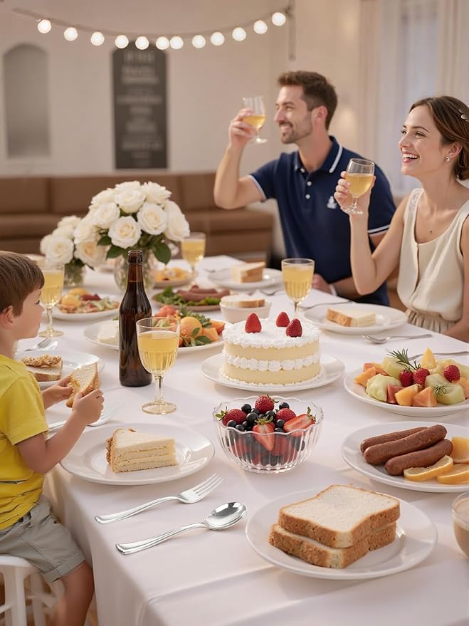 WDF 300PCS Silver Plastic Forks - Heavy Duty Plastic Forks Disposable - Sturdy&Durable Plastic Silverware Bulk for Wedding/Christmas Party/Daily Using