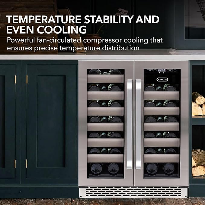 Whynter BWR-401DS Elite 40-Bottle Seamless Stainless Steel Door Dual Zone Built-in Wine Refrigerator