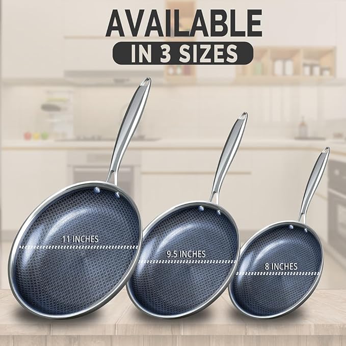 THE COOK'S COMPANY Non-Stick Frying Pan - Premium Skillet for Everyday Cooking, Nonstick Pan for Easy Cleanup, Durable Pan for Versatile Cooking Needs (Size: 9.5inch)