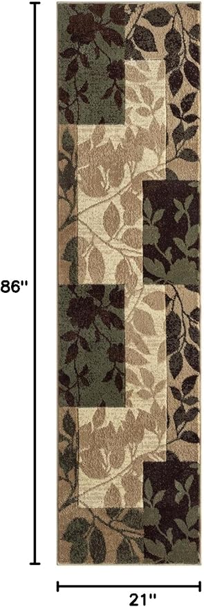 Home Dynamix Tribeca Slade Contemporary Abstract Runner Area Rug, Brown/Green, 1'9" x 7'2"