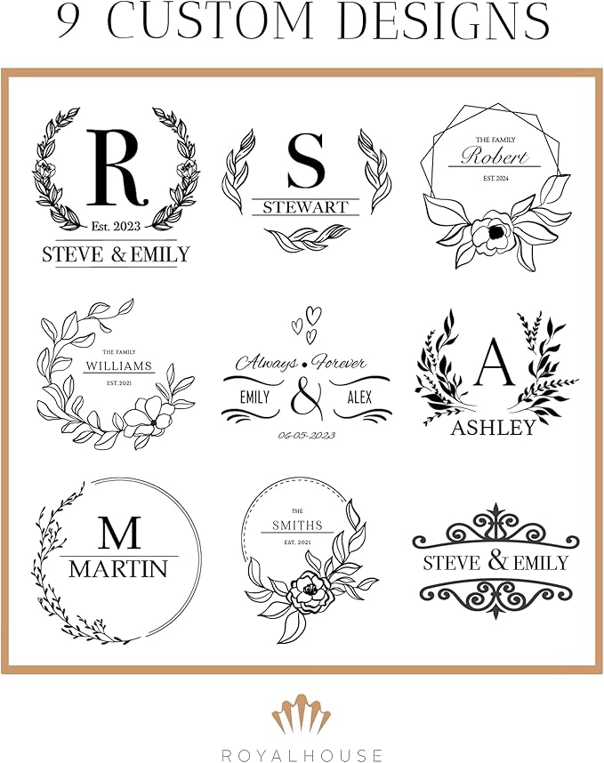 RoyalHouse Personalized Charcuterie Board, Custom Bamboo Engraved Cheese Board, Perfect for Bridal Showers, Weddings, and Special Occasions