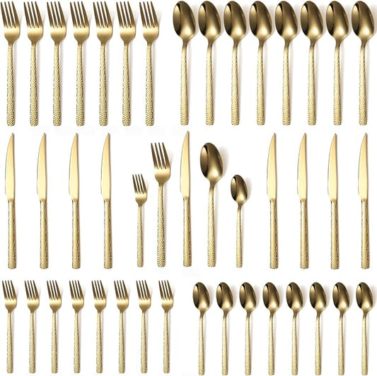 Silverware Set of 40 Stainless Steel Flatware Set for 8 Includes Forks Spoons Knives Kitchen Cutlery Sets for Home Restaurant Hotel